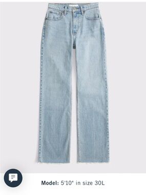 NWT 24w Tall Abercrombie & Fitch Light Blue High-Rise Straight Jeans curve love